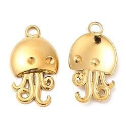 Real 18K Gold Plated 304 Stainless Steel Pendant Rhinestone Settings, Octopus Charm, Real 18K Gold Plated, 24x13x3mm, Hole: 3mm, Fit for rhinestone: 2mm