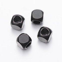 Electrophoresis Black 304 billes d'acier inoxydable, cube, électrophorèse noir, 4x4x4mm, Trou: 2.5mm