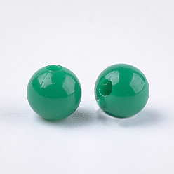 Sea Green Opaque Plastic Beads, Round, Sea Green, 6x5.5mm, Hole: 1.8mm, about 4790pcs/500g