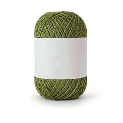 Yellow Green 175M Size 5 Linen & Polyester Crochet Threads, Embroidery Thread, Yarn for Lace Hand Knitting, Yellow Green, 1mm