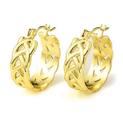 Golden 304 Stainless Steel Sailor's Knot Hoop Earrings for Women, Golden, 22x19x7mm, Pin: 0.7mm
