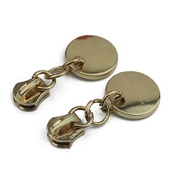 Light Gold #5 Alloy Zipper Puller, for Garment Bag Accessories, Round, Light Gold, 4.5x2cm