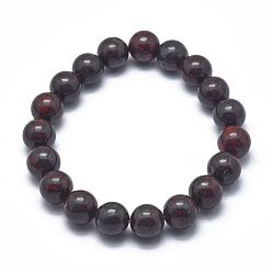 Jaspe Brécisé Bracelets extensibles en perles de jaspe brecciated naturelles, ronde, 2 pouces ~ 2-1/8 pouces (5.2~5.5 cm), perle: 10 mm
