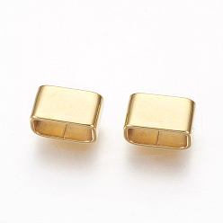 Golden 201 Stainless Steel Slide Charms, Rectangle, Golden, 6x10x5.5mm, Hole: 4x8.5mm