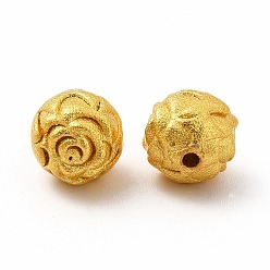 Матовый Золотой Цвет Наберешь металлизации шарики сплава, цветок, матовый золотой цвет, 8.3x8 мм, отверстие : 1.4 мм