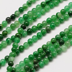 Green Jade Natural Green Jade Bead Strands, Round, 2mm, Hole: 0.8mm, about 184pcs/strand, 16 inch