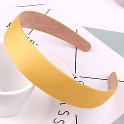 Gold Wide Cloth Hair Bands, Solid Simple Hair Accessories for Women, Gold, 145x130x28mm