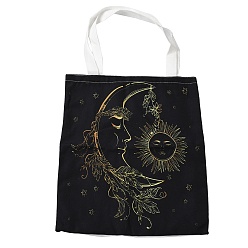 Moon Canvas Tote Bags, Reusable Polycotton Canvas Bags, for Shopping, Crafts, Gifts, Sun, Moon, 59cm