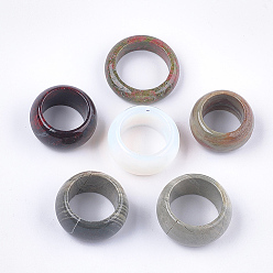 Mixed Stone Natural & Synthetic Gemstone Rings, Wide Band Rings, Size 7~12, 17~22mm
