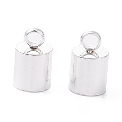 Silver 201 Stainless Steel Cord Ends, End Caps, Column, Silver, 10x6mm, Hole: 2.5mm, Inner Diameter: 5mm