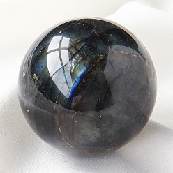 Labradorita Bola de cristal de labradorita natural, Decoraciones de exhibición de piedras de energía reiki para la curación., meditación, brujería, 40 mm