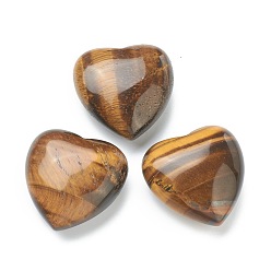 Tiger Eye Natural Tiger Eye Heart Love Stone, Pocket Palm Stone for Reiki Balancing, 39~40x40x19~21mm