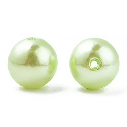 Бледно-Зеленый Окрашенный распылением абс-пластик имитация жемчужных бусин, круглые, бледно-зеленый, 10x9.5 мм, отверстие : 2 мм, около 1040 шт / 500 г