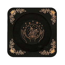 Diamante Plato de exhibición de pulsera de madera, soporte para guardar pulseras, plaza, negro, diamante, 9.5x9.5x0.95 cm
