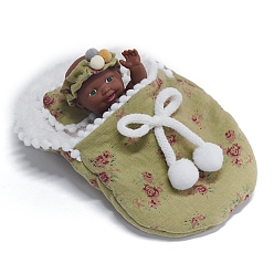 Olive Rose Pattern Cellucotton Doll Sleeping Bag, 12cm BJD Doll Replacement Sleep Sack, Olive, 180x120x20mm