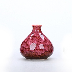 Pale Violet Red Ceramics Vase, Display Decoration, for Home Decoration, Pale Violet Red, 70x70~74mm