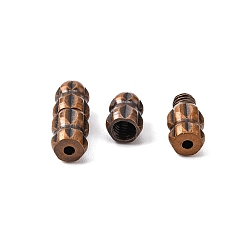 Red Copper Brass Screw Clasps, Red Copper, 10x4mm, Hole: 1mm