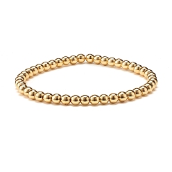 Doré  4 Bracelet extensible en perles rondes en hématite synthétique mm, perles de pierre bracelet en pierre pour hommes femmes, or, diamètre intérieur: 2 pouce (5.05 cm), perles: 4 mm