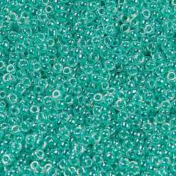 (RR536) Аква-зеленый Цейлонский Миюки круглые бусины рокайль, японский бисер, (р-н 536) аква зеленый цейлон, 15/0, 1.5 мм, Отверстие : 0.7 мм , около 27777 шт / 50 г