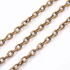 Antique Bronze Iron Cable Chains, for DIY Jewelry Making, with Spool, Unwelded, Oval, Lead Free, Antique Bronze, 3x2x0.5mm, about 328.08 Feet(100m)/roll