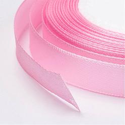 Pink Cancer du sein ruban de sensibilisation rose fabrication de matériaux ruban de satin simple face, Ruban polyester, rose clair, environ 1/2 pouce (12 mm) de large, 25yards / roll (22.86m / roll), 250yards / groupe (228.6m / groupe), 10 rouleaux / groupe