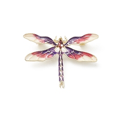 Purple Dragonfly Enamel Pin, Golden Alloy Badge for Backpack Clothes, Purple, 32.5x45x8.5mm, Pin: 0.7mm
