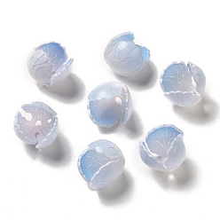 Bleu Bleuet Chapeau de perle de fleur, pour le bricolage fabrication de bijoux, bleuet, 13~15x11~13mm, Trou: 1~1.4mm