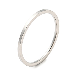 Stainless Steel Color 304 Stainless Steel Simple Plain Band Finger Ring for Women Men, Stainless Steel Color, Size 3, Inner Diameter: 14mm, 1mm