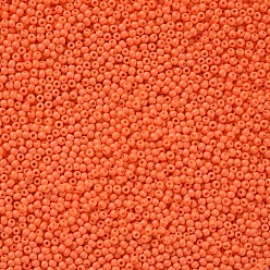 Marrón arenoso 11/0 calificar unas cuentas redondas de semillas de vidrio, pintura para hornear, arena marrón, 2.3x1.5 mm, agujero: 1 mm, sobre 48500 unidades / libra