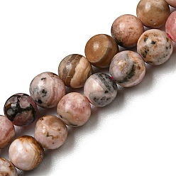 Rhodonite Natural Rhodonite Beads Strands, Round, 4mm, Hole: 0.6mm, about 87pcs/strand, 15.28''(38.8cm)