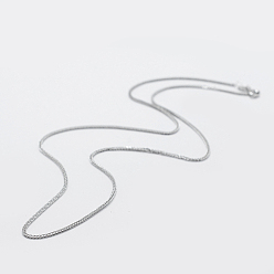 Platine Colliers chaîne en argent sterling plaqué rhodium, à ressort fermoirs à anneaux, avec cachet 925, platine, 925 pouce (22 cm)