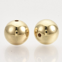 Золотой CCB пластиковые шарики, для изготовления ювелирных изделий DIY, круглые, золотые, 13.5x13 мм, Отверстие : 2 мм , около 355 шт / 500 г
