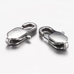 Stainless Steel Color 304 Stainless Steel Lobster Claw Clasps, Stainless Steel Color, 15x7.5x3mm, Hole: 1.5x1mm