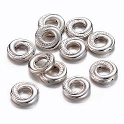 Silver Tibetan Style Alloy Beads, Donut, Silver Color Plated, Lead Free & Cadmium Free, 15x4mm, Hole: 1mm