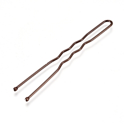 Brown Hair Accessories Iron Hair Forks Findings, Spray Painted, Hair Clips for Updo Hairstyles, Brown, 60x10x1.7mm