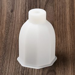 Blanc Moules en silicone vase bricolage, moules de résine, pour la résine UV, fabrication artisanale de résine époxy, blanc, 72x75.5x100mm, diamètre intérieur: 62x62 mm