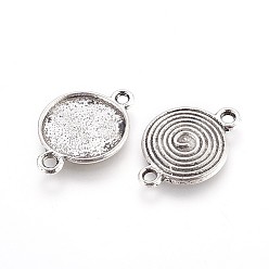 Античное Серебро Соединители из сплава в тибетском стиле, плоские круглые / вихрь, античное серебро, 26x18x2 мм, отверстие : 2 мм