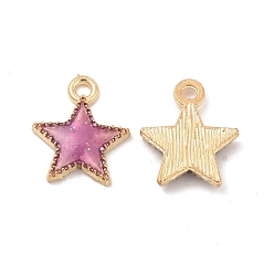 Old Lace Alloy Enamel Charms, Star Charm, Light Gold, Old Lace, 15x13x2mm, Hole: 2mm