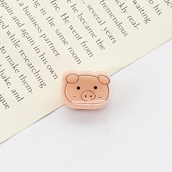 Pig Cellulose Acetate(Resin) Claw Hair Clips, Barrettes for Women Girls, Pig, 20x18x11~23mm