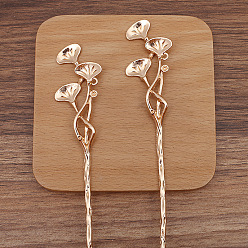 Light Gold Résultats de bâtons de cheveux en alliage de lotus, montures en perles rondes et en émail, or et de lumière, 169x28mm, convient aux perles de s/mm et s/mm