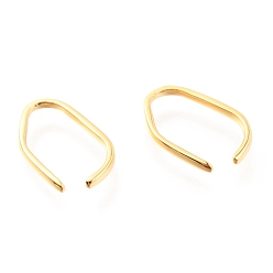 Golden 925 Sterling Silver Cuff Earrings, with S925 Stamp, Oval, Golden, 13x9x1mm
