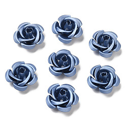 Light Steel Blue Aluminum Beads, Oxidation, Rose, Light Steel Blue, 15x15x9mm, Hole: 1.4mm