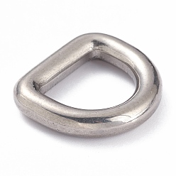 Stainless Steel Color 304 Stainless Steel D Rings, For Webbing, Strapping Bags, Garment Accessories Findings, Stainless Steel Color, 15x17x3mm