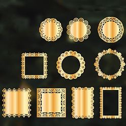 Gold Hollow Lace Scrapbook Paper Pads, for DIY Album Scrapbook, Background Paper, Diary Decoration, Gold, 90~120mm, 10pcs/set