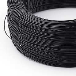 Black Iron Wires, with Rubber Covered, Round, Black, 18 Gauge, 1mm, about 1148.29 Feet(350m)/Roll