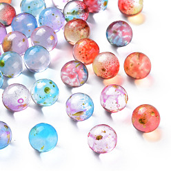 Couleur Mélangete Perles acryliques transparentes, sans trou, ronde, couleur mixte, 8mm, environ1600 pcs / 500 g