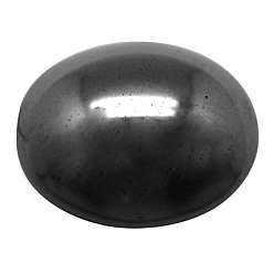 Prussian Blue Non-Magnetic Synthetic Hematite Cabochons, Flat Round, Gray, about 10mm wide, 12mm long, 3.2mm thick