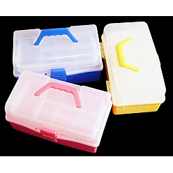Mixed Color Plastic Bead Storage Containers, Trilaminar, Mixed Color, 19.5x31x14cm