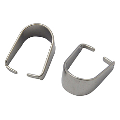 Stainless Steel Color 201 Stainless Steel Snap on Bails, Size: about 8mm wide, 10.5mm long, 0.5mm thick
