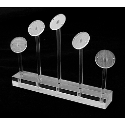 White Organic Glass Earring Display, Jewelry Display Rack, White, Size: about 150mm wide, 25mm long, 115mm high.